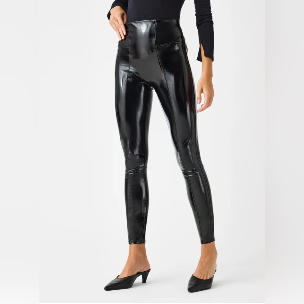 Spanx Faux Patent Leather Leggings Black (Size S)